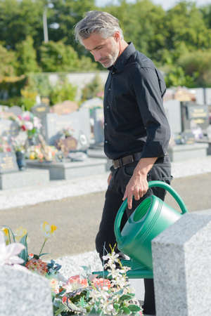 caretaker of cemetaryの写真素材
