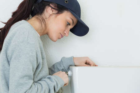 female electrician at workの写真素材