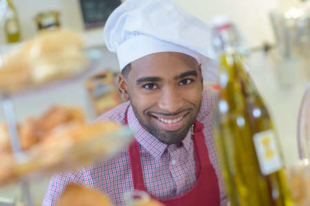 chef posing for pictureの写真素材
