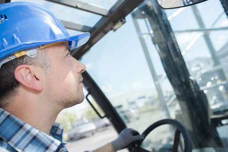 worker being careful on his jobの写真素材
