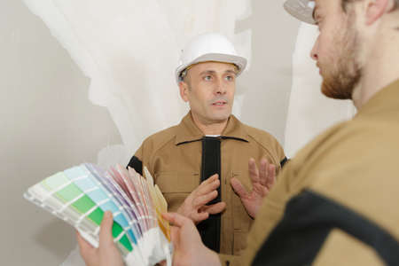 choosing a paint color for houseの写真素材