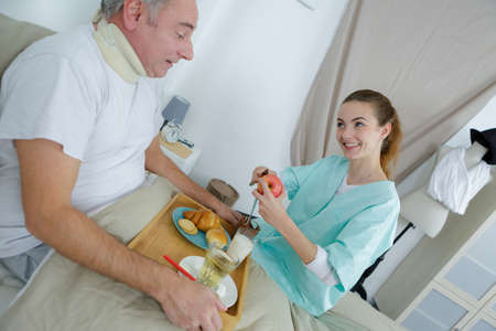 caregiver of a rich manの写真素材