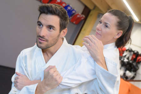 Couple in martial arts holdの写真素材