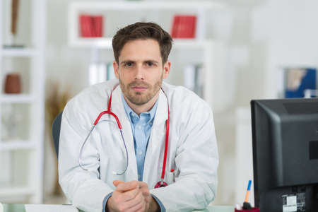 portrait of young doctor in uniformの写真素材