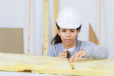 measuring the plastering padの写真素材