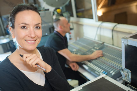 sound engineers in studio