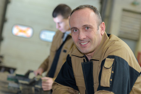 Portrait of factory worker in uniform