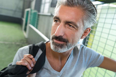 Closeup of senior sportsmanの写真素材