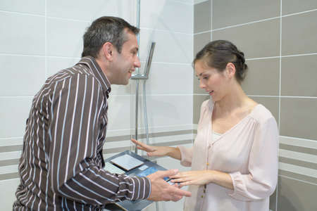 agitating a clientの写真素材