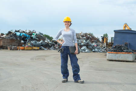 engineer outside a factoryの写真素材