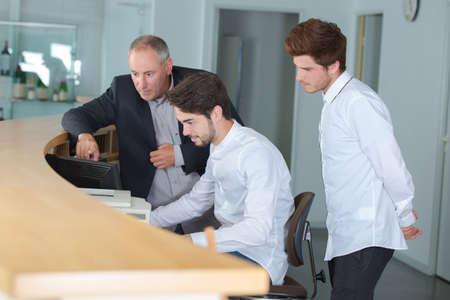 reception workers trainingの写真素材