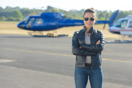 woman and helicopters