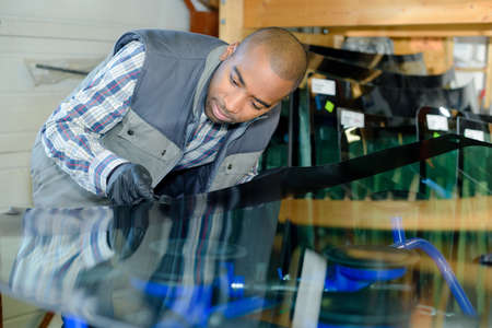 Man working with glassの写真素材