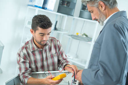 using the voltmeterの写真素材