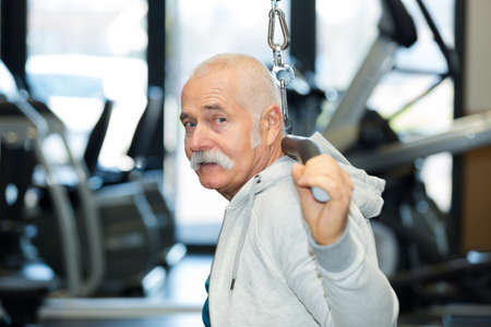 senior in the gymの写真素材