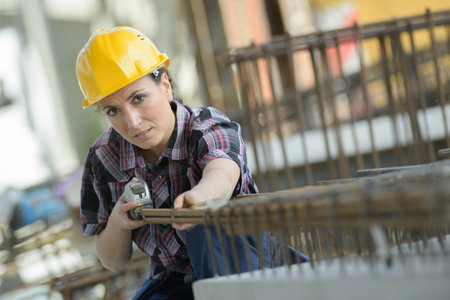 portrait of happy female construction worker
