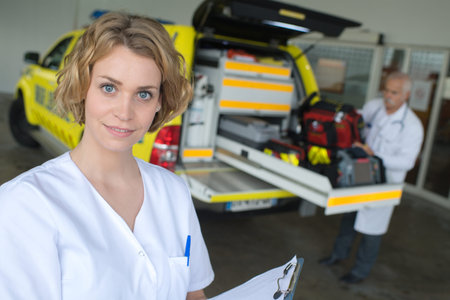 ambulance service and doctorsの写真素材