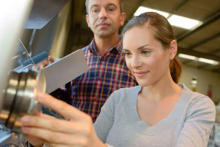 Woman using deviceの写真素材