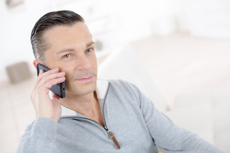 businessman making phone call