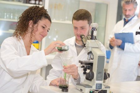 students in lab - Stock Image - Everypixel