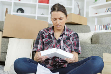 woman worry about the broken pieceの写真素材