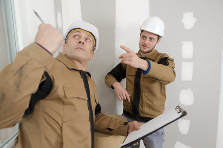 showing the right spot the construction manager