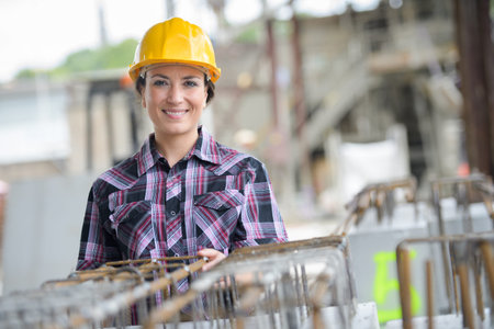 woman with helmet and tools of constructionの写真素材