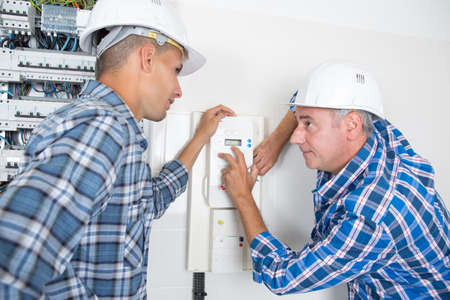 young apprentices electricianの写真素材