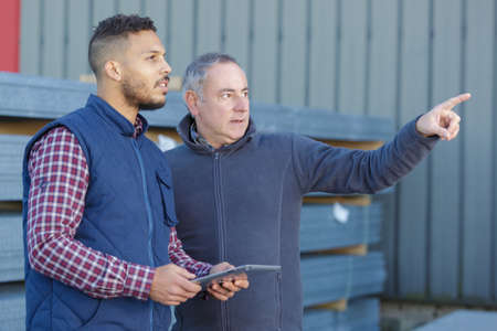 reporting the accident to the bossの写真素材