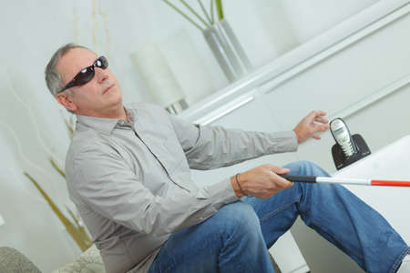 the blind manの写真素材