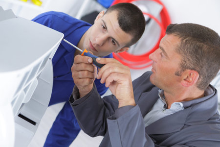 furniture maker with apprenticeの写真素材