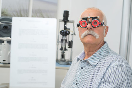 senior man having an eye examination