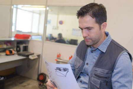 reading the instruction manualの写真素材