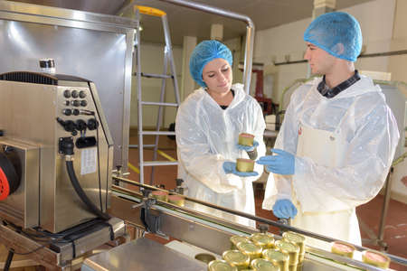 workers in the canning factoryの写真素材