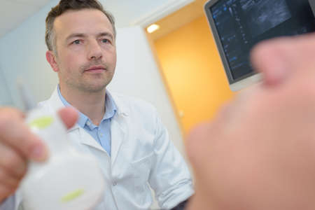 ultrasound in the emergency roomの写真素材