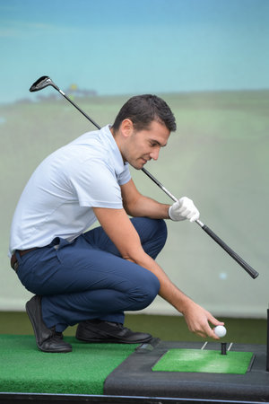 golf athlete in the studio