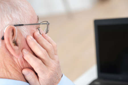 hearing aid for the elderly manの写真素材
