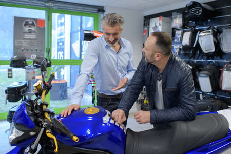 buying a motorbikeの写真素材