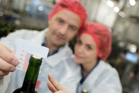measuring cork in the bottle