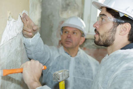 wall apprentice at workの写真素材