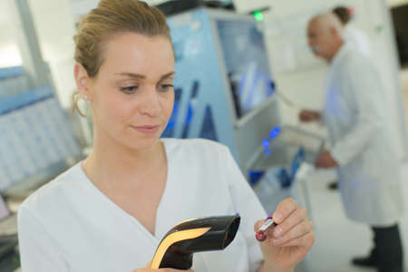 portrait of happy successful female doctorの写真素材