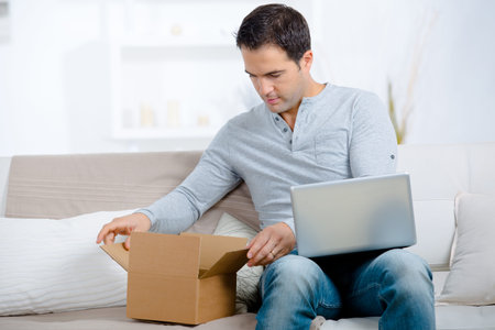 buying online is faster and easierの写真素材