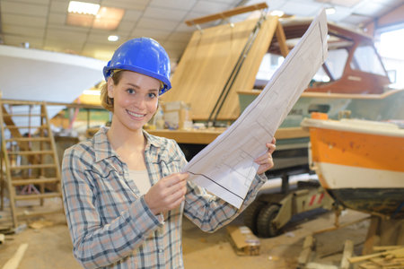 beautiful female worker at a workshop