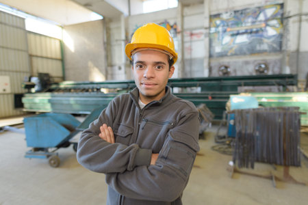 young man in factory
