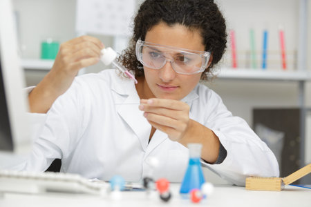 woman during lab experiment