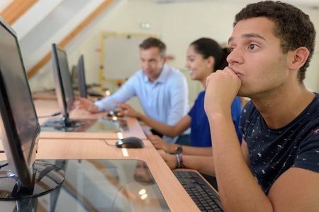 students working on computers