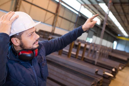 fabrication manager giving ordersの写真素材