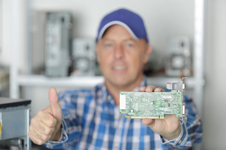 man thumb up board