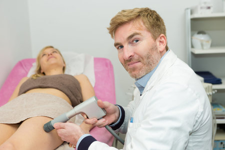 doctor with venous vascular patient