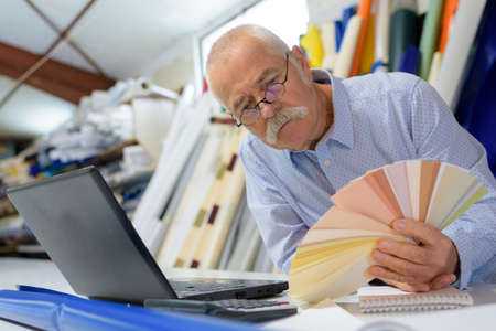 advertising agency designer picking good shadeの写真素材